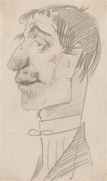 FRANK DUVENECK (Covington 1848-1919 Cincinnati) Three pencil portrait drawings.